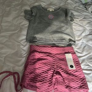 Cute crop top and adjustable shorts!